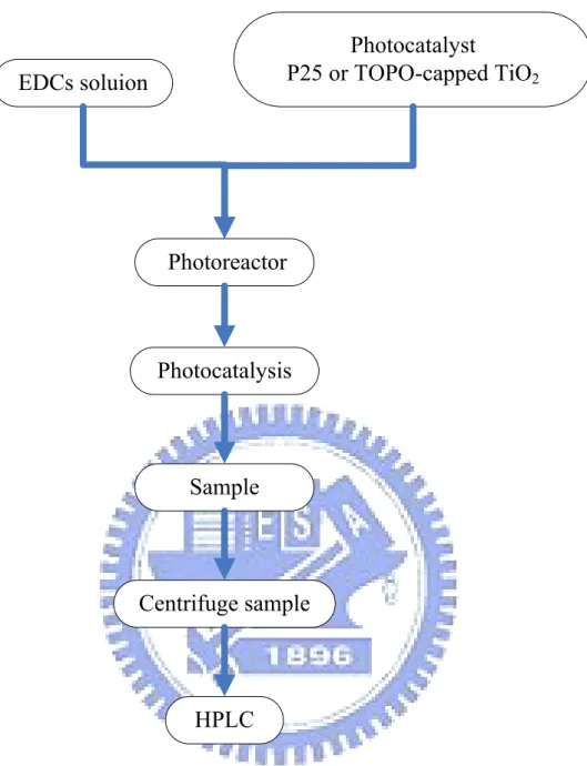 Figure 3- 5    A flow diagram for photocatalysis of EDCs. 