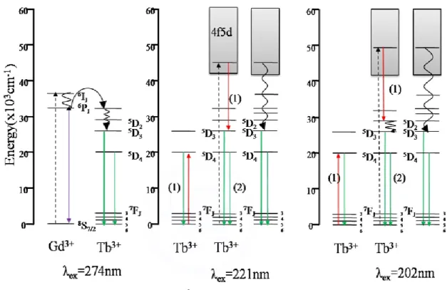 圖 5- 21 (b)(c)激發波長為 221nm 以及 202nm，為可能發生量子剪裁之