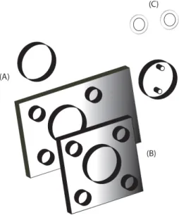 Figure 2.2 Components of the laboratory-built sample cell. (A) CaF 2  windows. (B) Stainless  steel cell holder