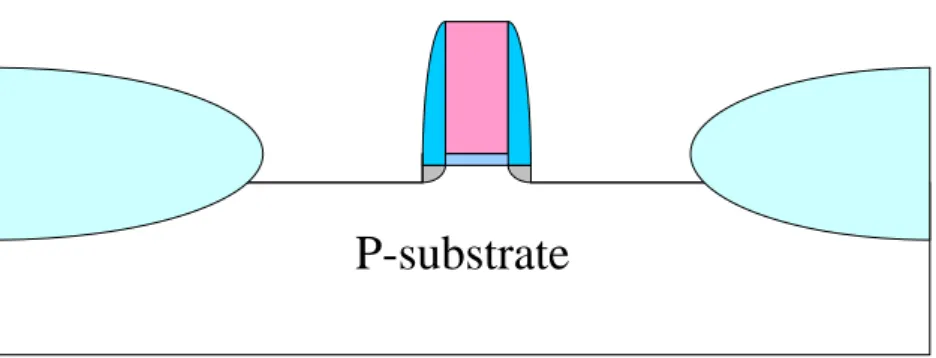 Fig. 2-3(g)    Dry etching to define the recess source and drain. 