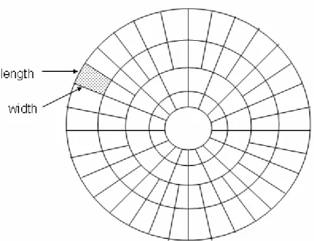 Figure 3.2 The curvelet tiling in the frequency domain 