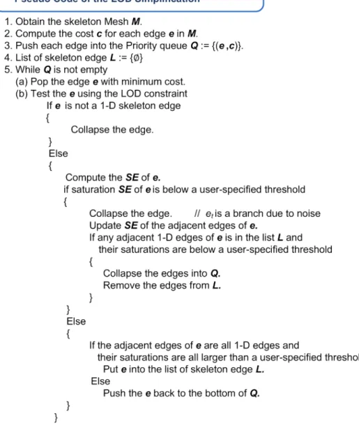 Figure 4.5: Pseudo code of LOD simplification