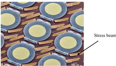 Figure 1-8: Optical switch assembled by stress-induced beam z  By Fluidic Self Assembly (FSA) 