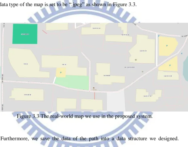 Figure 3.3 The real-world map we use in the proposed system. 
