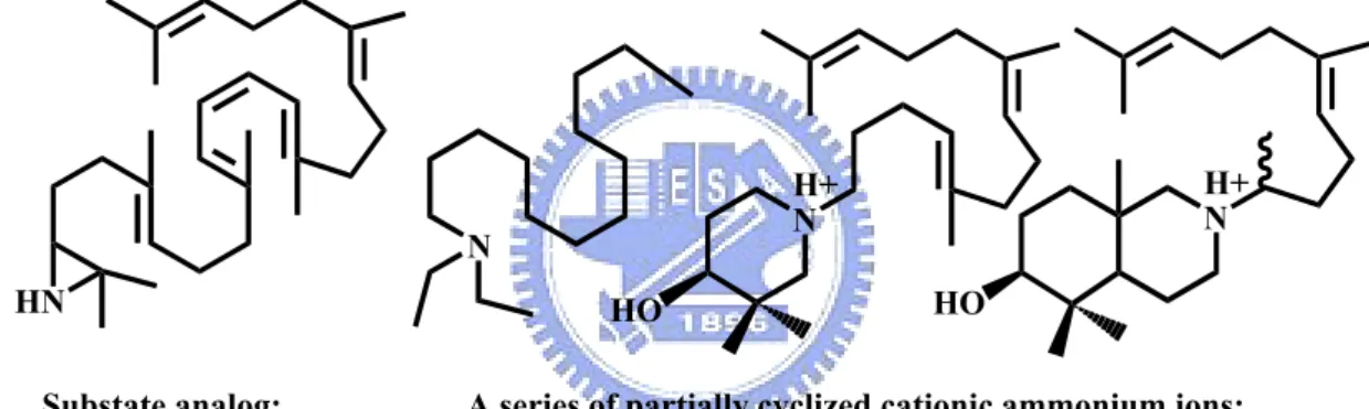 Figure 1.7 Structure of potent transition state inhibitors of oxidosqualene cyclase. 