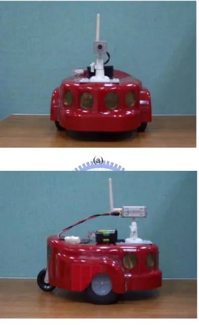 Figure 2.1 The vehicle used in this study. (a) The front of the vehicle. (b) The flank  of the vehicle