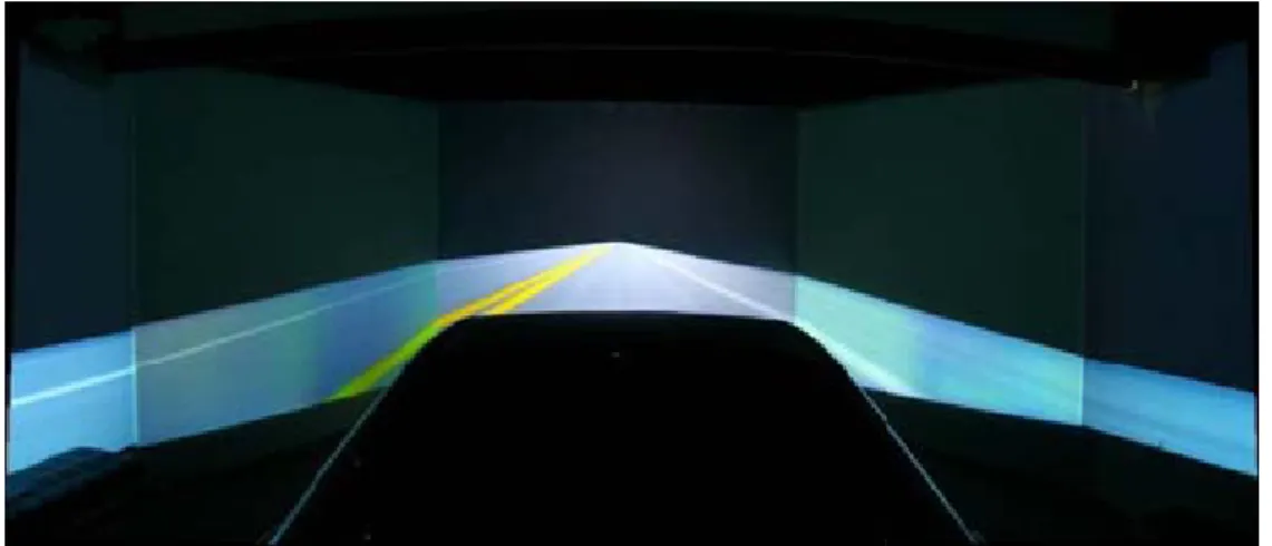 Fig. 2-8: The photomicrograph showed the  simulated high way scene. The  monotonous scene was designed to reduce the visual disturbance