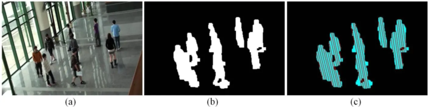 Figure  2.3 The 2D line-based sampling  from  vanishing point.  (a) The original image of one  view