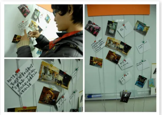 Figure 3. 5 The picture shows one participant was planning his service journey by  sequencing scene cards