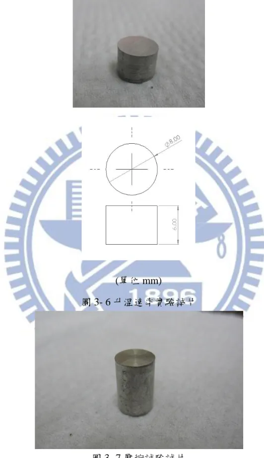 圖 3- 6 升溫速率實驗試片 