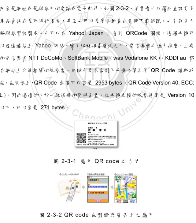 圖 2-3-1  應 用 QR code 之 名 片  