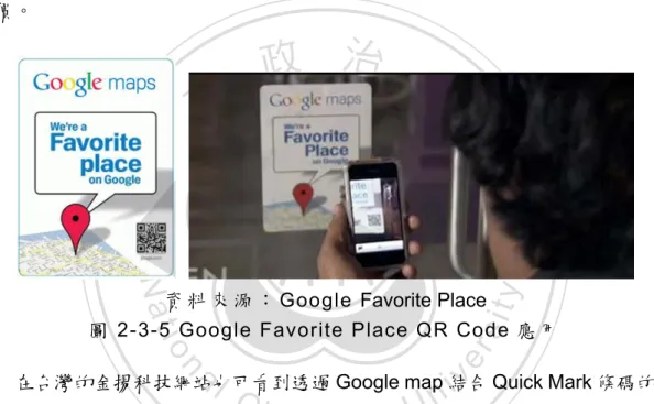 圖 2-3-5 Google Favorite Place QR Code 應 用  