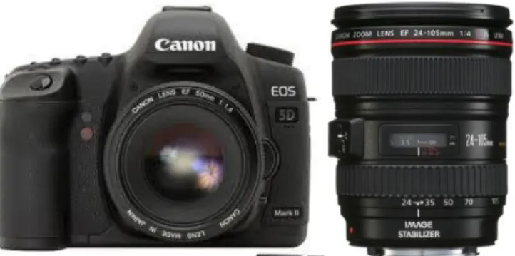 圖 4- 2 Canon EOS 5D-II  與 24mm 鏡頭 表 4- 2 Canon EOS 5D-II 相機規格