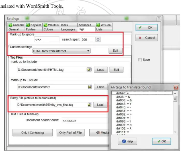 Figure 3.2.1 Adjusting setting for html brackets and special characters 