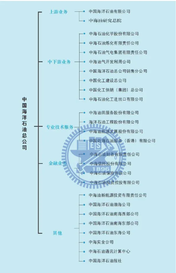 圖 2-3 中國海洋石油總公司組織架構 