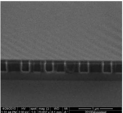 Figure 2-1.3 Cross section view of the air hole patterns after the develop process. 