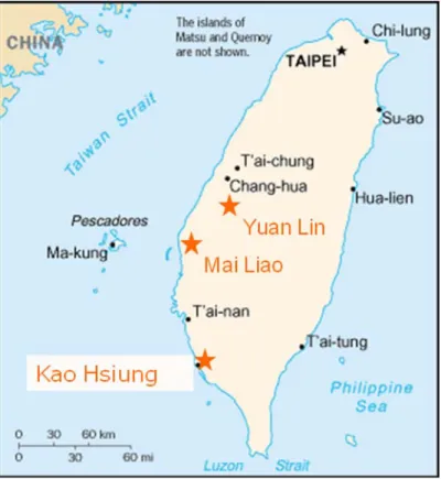 Figure 2.    Locations of the test sites. 
