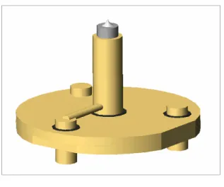 圖 2.3.1.4 STM 探針架。  )  電子轟擊(Electron bombard)：利用電子束把針尖表面的雜質物質轟擊掉  kV  每次轟擊維持 10 秒)  。         塑造針尖使其更尖銳的方法： (1(Emission current 5 mA  高電壓 1 (2)  讓針尖輕輕碰觸樣品表面，使針尖和樣品表面磨擦並把針尖上不該有的 雜質移除。此方法較具有破壞性。  (3)  在掃描樣品時可以瞬間加大樣品和探針間的電壓(約 3-5 V)，藉改變探針 尖端的原子排列以達重塑效果。 