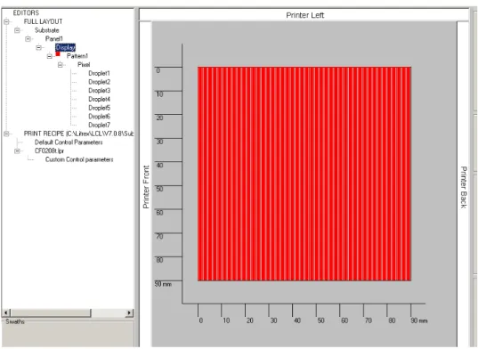 Fig. 3.10 Design for one of the three primary color print pattern using Litrex inside program 