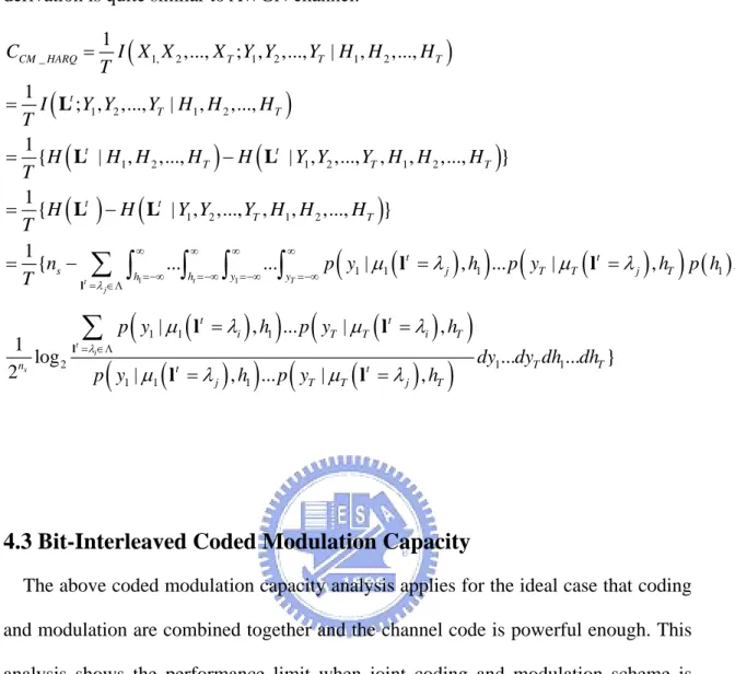 Fig 4.3.1 shows the equivalent parallel channel model for BICM under the  assumption of ideal interleaving