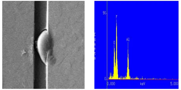 Fig 2.4 Corrosion metal was composed of aluminum, oxygen and fluorine by  EDX 
