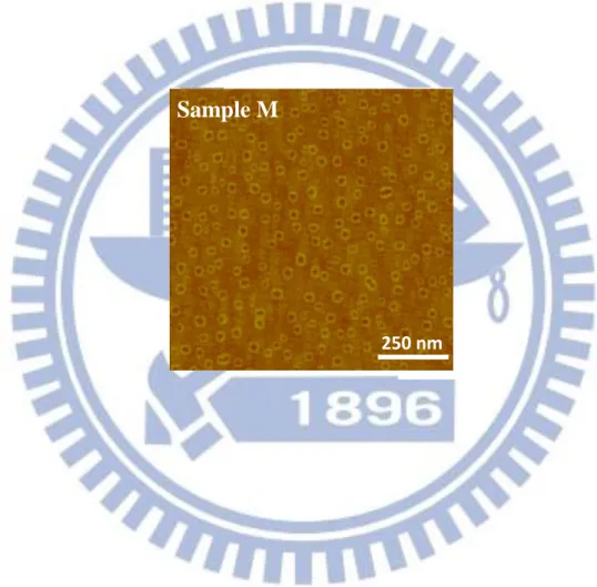 圖 4-1  樣品 M 的 1×1 µm 2 原子力顯微鏡圖 Sample M 