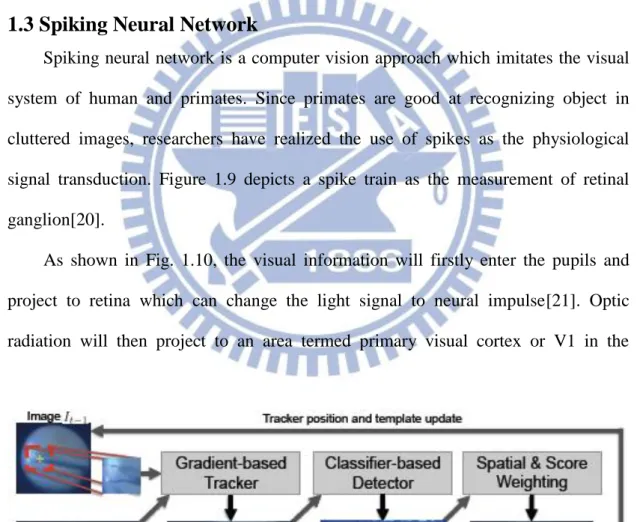 Fig. 1.8 Combine gradient-base tracker and classifier-based detector for tracking.[18] 