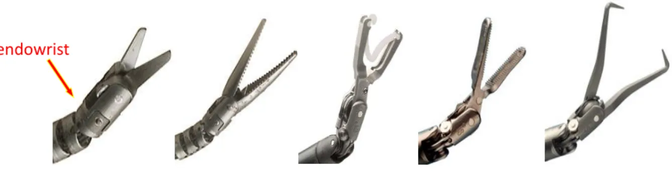 Fig 1.11 shows various types of instruments of Da Vinci. In the shaft end of the  instrument  is  the  endowrist,  where  is  considered  have  most  features