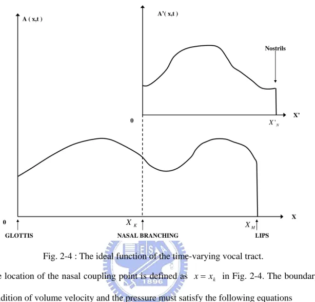 Fig. 2-4 : The ideal function of the time-varying vocal tract. 