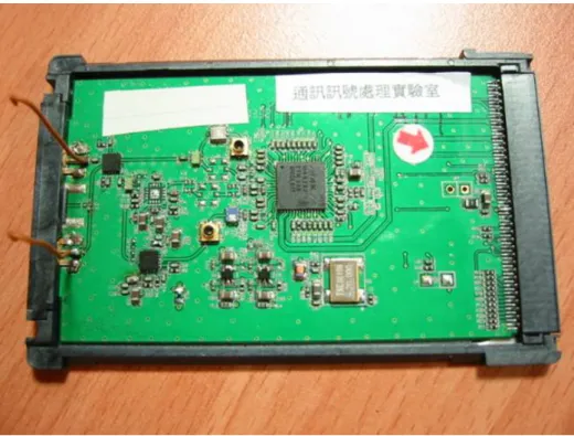 Figure 3.3: RF module on self-designed platform  1   A P C L R W R   A  R e f  2 0   d B mA t t  5 0   d B C e n t e r 5 