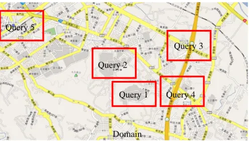 Figure 3-2 Queries on the map. (the map is from maps.google .com) 