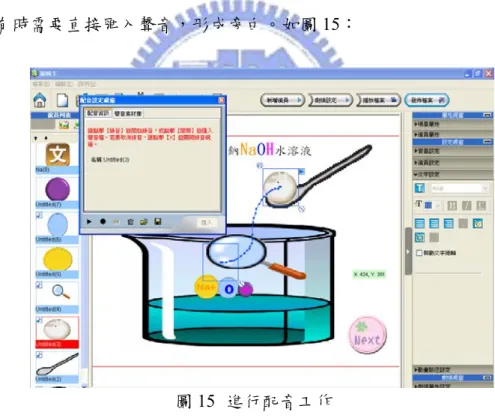 圖 15  進行配音工作 