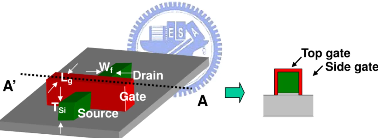 Fig. 1.4: The schematic of multi-gate structure. 