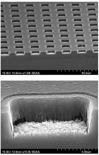 Fig. 6 the SEM images of triode structure with  deeper gate hole 