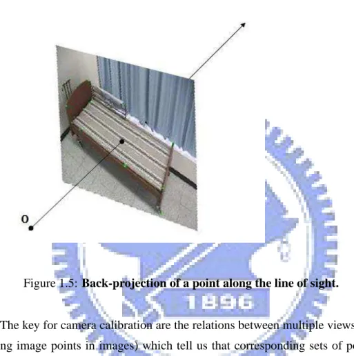 Figure 1.5: Back-projection of a point along the line of sight.