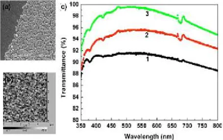 Figure 2-17 (a) SEM image of top morphology of PMMA latex particles on glass 