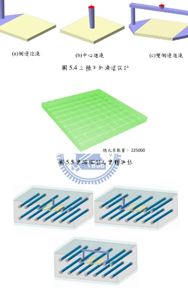 圖 5.5 實驗模型之實體網格 