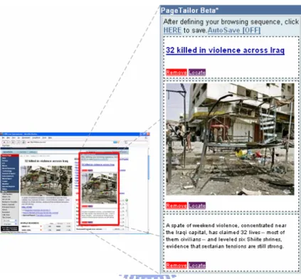 Figure 3-4: Page Tailor in Firefox Web browser 