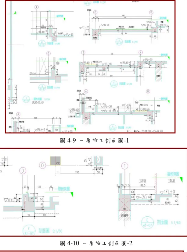 圖 4-9 一層施工剖面圖-1