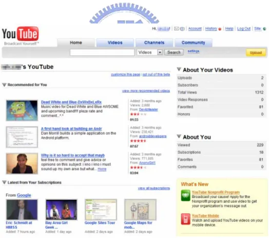 Figure 2 YouTube’s webpage  Source: www.youtube.com 