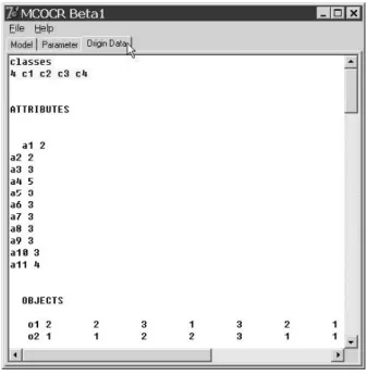 Figure 5.3: Click ”Origin Data” tag, the contents of the input ﬁle will be displayed on the window.