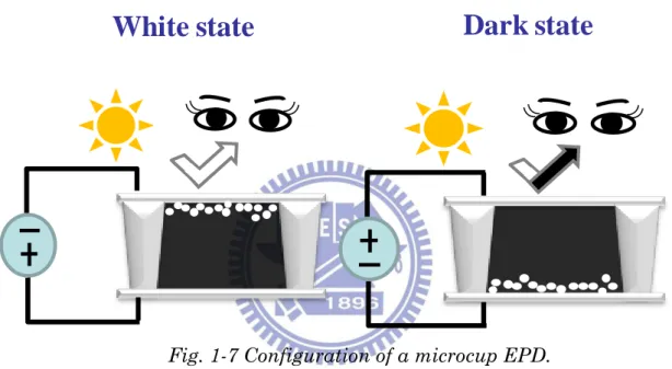 Fig. 1-7 Configuration of a microcup EPD. 