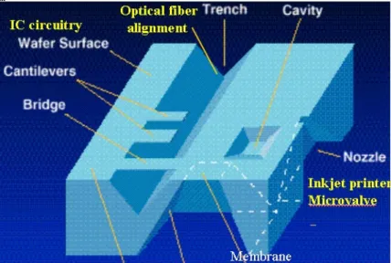 Fig. 2.2 MEMS applications using Si bulk micromachining [37]