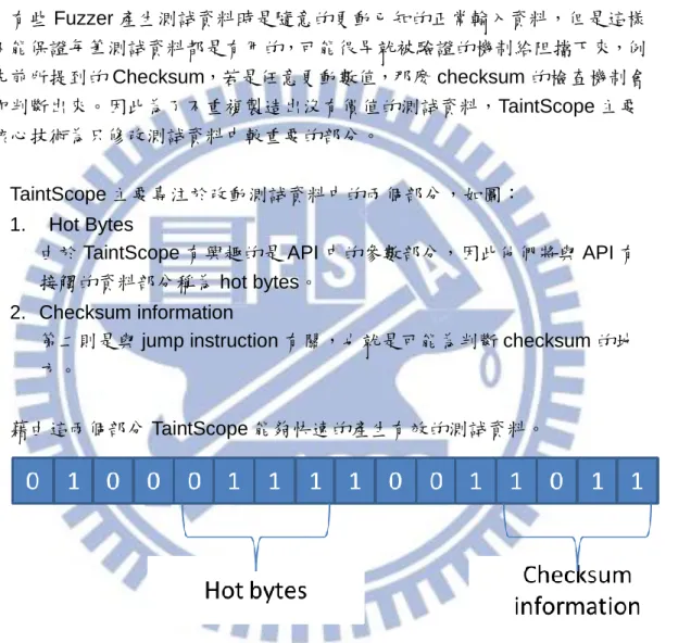 圖 9. Hot bytes and checksum information 