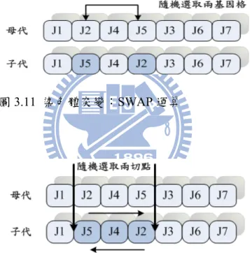 圖 3.11  染色體突變：SWAP 運算 