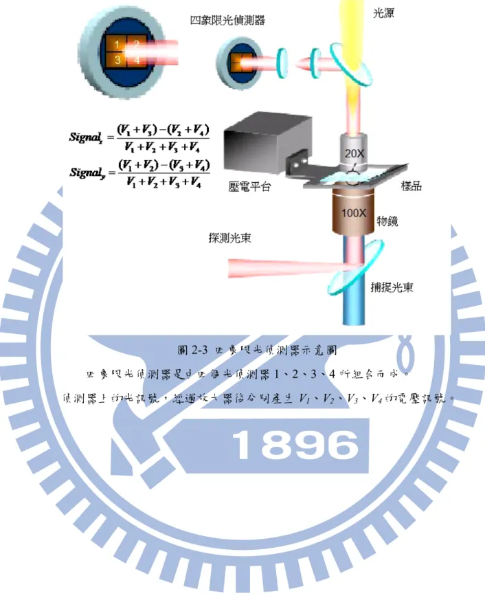 圖 2-3  四象限光偵測器示意圖 