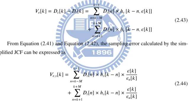 Figure 2.8 shows the resulting JCF. In this implementation, once a specific  u is cho- cho-sen, the h s [n] tap coe fficients are fixed