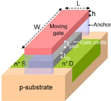 Fig. 1.7. Typical 3D structure of an SG-MOSFET [12]. 