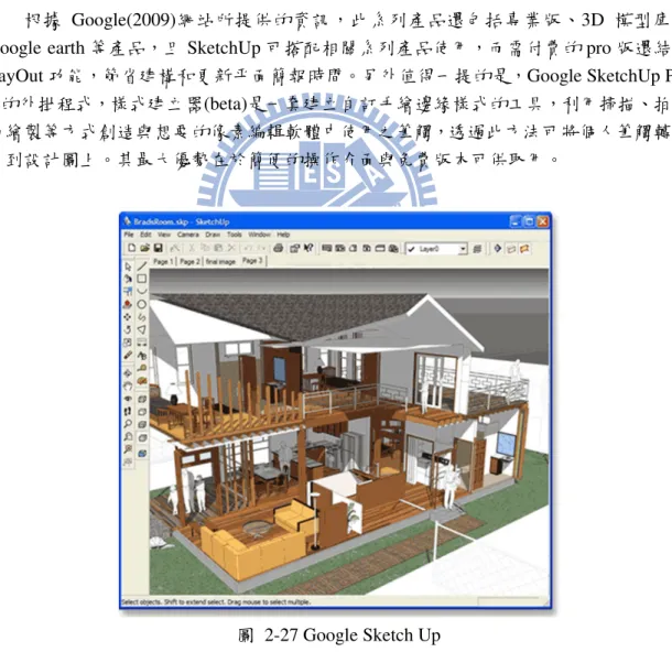 圖  2-27 Google Sketch Up  資料來源：JeDin Information Inc.,2009 