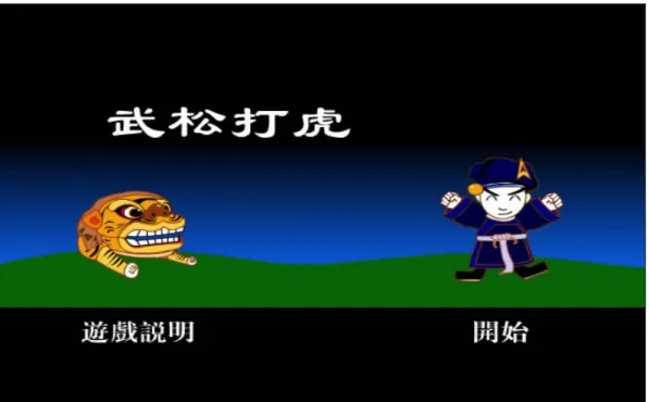 Figure 16 武松打虎遊戲畫面 (3) 孫悟空大戰紅孩兒 Flash 遊戲，如 Figure 17。 Figure 17 孫悟空大戰紅孩兒遊戲畫面 2. 桌面下載 以 ASP 為程式語言，並會記錄下載次數。如 Figure 18。